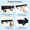 imageADAMUMU Key Holder Hanging Utensil Holder with 4 Hooks Black Versatile Kitchen Rail Efficiently Organize Kitchen Towels Utensils and Small Cookware to Maximize Space4 Hooks