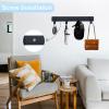 imageADAMUMU Key Holder Hanging Utensil Holder with 4 Hooks Black Versatile Kitchen Rail Efficiently Organize Kitchen Towels Utensils and Small Cookware to Maximize Space4 Hooks
