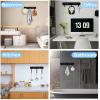 imageADAMUMU Key Holder Hanging Utensil Holder with 4 Hooks Black Versatile Kitchen Rail Efficiently Organize Kitchen Towels Utensils and Small Cookware to Maximize Space3 Hooks