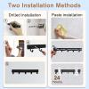 imageADAMUMU Key Holder Hanging Utensil Holder with 4 Hooks Black Versatile Kitchen Rail Efficiently Organize Kitchen Towels Utensils and Small Cookware to Maximize Space5 Hooks
