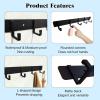 imageADAMUMU Key Holder Hanging Utensil Holder with 4 Hooks Black Versatile Kitchen Rail Efficiently Organize Kitchen Towels Utensils and Small Cookware to Maximize Space5 Hooks