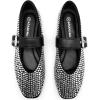 imageADAMUMU Rhinestone Flats for Women Sparkly Crystals Ballerina Shoes Crystals Sparkly Mary Jane Flats Round Toe Buckle Strap Design Comfortable and Non Slip Sole Flat for Daily Wear and WorkBlack01