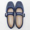imageADAMUMU Rhinestone Flats for Women Sparkly Crystals Ballerina Shoes Crystals Sparkly Mary Jane Flats Round Toe Buckle Strap Design Comfortable and Non Slip Sole Flat for Daily Wear and WorkNavy