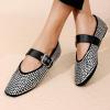imageADAMUMU Rhinestone Flats for Women Sparkly Crystals Ballerina Shoes Crystals Sparkly Mary Jane Flats Round Toe Buckle Strap Design Comfortable and Non Slip Sole Flat for Daily Wear and WorkBlack01