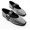 imageADAMUMU Rhinestone Flats for Women Sparkly Crystals Ballerina Shoes Crystals Sparkly Mary Jane Flats Round Toe Buckle Strap Design Comfortable and Non Slip Sole Flat for Daily Wear and WorkBlack01