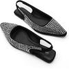 imageADAMUMU Rhinestone Flats for Women Sparkly Crystals Ballerina Shoes Crystals Sparkly Mary Jane Flats Round Toe Buckle Strap Design Comfortable and Non Slip Sole Flat for Daily Wear and WorkBlack02