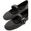 imageADAMUMU Rhinestone Flats for Women Sparkly Crystals Ballerina Shoes Crystals Sparkly Mary Jane Flats Round Toe Buckle Strap Design Comfortable and Non Slip Sole Flat for Daily Wear and WorkBlackrhinestone