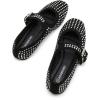 imageADAMUMU Rhinestone Flats for Women Sparkly Crystals Ballerina Shoes Crystals Sparkly Mary Jane Flats Round Toe Buckle Strap Design Comfortable and Non Slip Sole Flat for Daily Wear and WorkBlackrhinestone