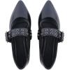 imageADAMUMU Rhinestone Flats for Women Sparkly Crystals Ballerina Shoes Crystals Sparkly Mary Jane Flats Round Toe Buckle Strap Design Comfortable and Non Slip Sole Flat for Daily Wear and WorkBlack