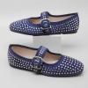 imageADAMUMU Rhinestone Flats for Women Sparkly Crystals Ballerina Shoes Crystals Sparkly Mary Jane Flats Round Toe Buckle Strap Design Comfortable and Non Slip Sole Flat for Daily Wear and WorkNavy