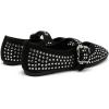 imageADAMUMU Rhinestone Flats for Women Sparkly Crystals Ballerina Shoes Crystals Sparkly Mary Jane Flats Round Toe Buckle Strap Design Comfortable and Non Slip Sole Flat for Daily Wear and WorkBlackrhinestone