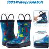 imageADAMUMU Toddler Kids Rain Boots Childrens Waterproof Rubber Shoes with EasyOn Handles Lightweight in Cartoon Patterns for Boys ampamp GirlsBblue