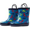 imageADAMUMU Toddler Kids Rain Boots Childrens Waterproof Rubber Shoes with EasyOn Handles Lightweight in Cartoon Patterns for Boys ampamp GirlsBblue