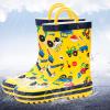 imageADAMUMU Toddler Kids Rain Boots Childrens Waterproof Rubber Shoes with EasyOn Handles Lightweight in Cartoon Patterns for Boys ampamp GirlsIyellow