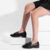 imageADAMUMU Womens Loafers Business Casual Shoes for Women Chunky Leather Loafers Women Office Shoes Platform Lug Sole Loafers for Women DressyBlack
