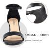 imageADAMUMU Womens White Block Chunky Heels Open Toe Buckle Ankle Strap Black Prom Thick Heels 8cm Sexy Nude Block Heels for Daily Work Party Wedding Evening