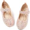 imageADAMUMU Girls Dress Up Shoes Sparkly Shoes for Girls Princess Mary Jane School Uniform Dress Shoes in Performance Prom and Graduation for ToddlerLittleBig KidsRosegold