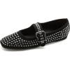 imageADAMUMU Rhinestone Flats for Women Sparkly Crystals Ballerina Shoes Crystals Sparkly Mary Jane Flats Round Toe Buckle Strap Design Comfortable and Non Slip Sole Flat for Daily Wear and WorkBlackrhinestone