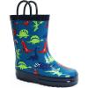 imageADAMUMU Toddler Kids Rain Boots Childrens Waterproof Rubber Shoes with EasyOn Handles Lightweight in Cartoon Patterns for Boys ampamp GirlsBblue