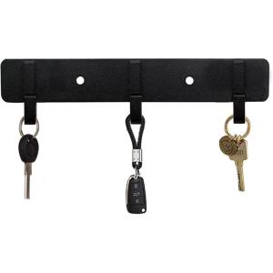 imageADAMUMU Key Holder Hanging Utensil Holder with 4 Hooks Black Versatile Kitchen Rail Efficiently Organize Kitchen Towels Utensils and Small Cookware to Maximize Space3 Hooks