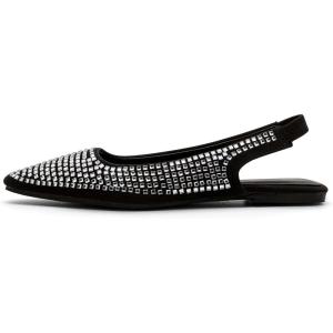 imageADAMUMU Rhinestone Flats for Women Sparkly Crystals Ballerina Shoes Crystals Sparkly Mary Jane Flats Round Toe Buckle Strap Design Comfortable and Non Slip Sole Flat for Daily Wear and WorkBlack02