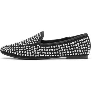 imageADAMUMU Rhinestone Flats for Women Sparkly Crystals Ballerina Shoes Crystals Sparkly Mary Jane Flats Round Toe Buckle Strap Design Comfortable and Non Slip Sole Flat for Daily Wear and WorkBlack03