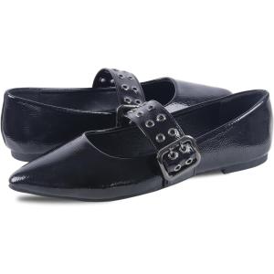 imageADAMUMU Rhinestone Flats for Women Sparkly Crystals Ballerina Shoes Crystals Sparkly Mary Jane Flats Round Toe Buckle Strap Design Comfortable and Non Slip Sole Flat for Daily Wear and WorkBlack