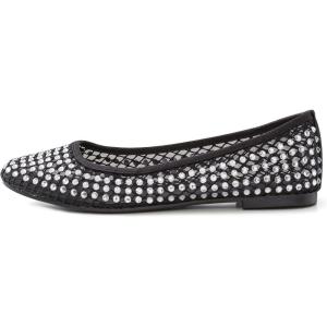 imageADAMUMU Rhinestone Flats for Women Sparkly Crystals Ballerina Shoes Crystals Sparkly Mary Jane Flats Round Toe Buckle Strap Design Comfortable and Non Slip Sole Flat for Daily Wear and WorkBlack04