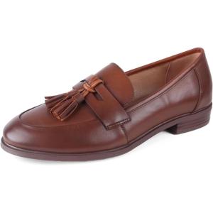 imageADAMUMU Womens Loafers Business Casual Shoes for Women Chunky Leather Loafers Women Office Shoes Platform Lug Sole Loafers for Women DressyBrown