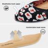 imageADAMUMU Ballerina Flats for Women Comfy Knit Leopard Shoes Arch Support Shoes Foldable Flats Closed Toe Wedding Flats Redleopard 5M