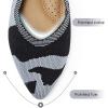 imageADAMUMU Flats for Women Mothers Day Knit Stretch Flat Close Toe Dress Shoes for Women Dressy Comfort with Small HeelStripeblue5M