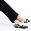 imageADAMUMU Leopard Flats for Women Mesh Pointed Toe Shoes Knit Dress Flats Soft with Arch Support on Walking Flats Whiteleopard 6M