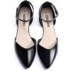 imageADAMUMU Womens DOrsay Ballet Flat Pointed Toe Ankle Strap Shoes Dressy Comfort Closed Toe Summer ShoesBlackpu01