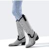 imageADAMUMU Womens Wide Calf Cowboy Boots Classic WesternStyle Cowboys Boots for Women Pointed Toe Womens Cowgirl Boots with Chunky Heel NonSlip Sole for Adding Timeless Elegance to Your WardrobeSilver