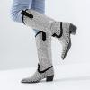 imageADAMUMU Womens Wide Calf Cowboy Boots Classic WesternStyle Cowboys Boots for Women Pointed Toe Womens Cowgirl Boots with Chunky Heel NonSlip Sole for Adding Timeless Elegance to Your WardrobeSilver