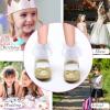 imageADAMUMU Toddler Gold Dress Shoes for Girls Elastic Mary Jane Flats Glitter Shoes for Little Kids Champagne Princess Ballet in Birthday Party Dailywear