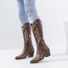 imageADAMUMU Womens Wide Calf Cowboy Boots Classic WesternStyle Cowboys Boots for Women Pointed Toe Womens Cowgirl Boots with Chunky Heel NonSlip Sole for Adding Timeless Elegance to Your WardrobeBrown