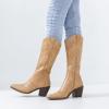 imageADAMUMU Womens Wide Calf Cowboy Boots Classic WesternStyle Cowboys Boots for Women Pointed Toe Womens Cowgirl Boots with Chunky Heel NonSlip Sole for Adding Timeless Elegance to Your WardrobeTan