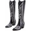 imageADAMUMU Womens Wide Calf Cowboy Boots Classic WesternStyle Cowboys Boots for Women Pointed Toe Womens Cowgirl Boots with Chunky Heel NonSlip Sole for Adding Timeless Elegance to Your WardrobeBlack01