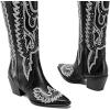 imageADAMUMU Womens Wide Calf Cowboy Boots Classic WesternStyle Cowboys Boots for Women Pointed Toe Womens Cowgirl Boots with Chunky Heel NonSlip Sole for Adding Timeless Elegance to Your WardrobeBlack01