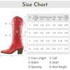 imageADAMUMU Womens Wide Calf Cowboy Boots Classic WesternStyle Cowboys Boots for Women Pointed Toe Womens Cowgirl Boots with Chunky Heel NonSlip Sole for Adding Timeless Elegance to Your WardrobeRed
