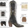 imageADAMUMU Womens Wide Calf Cowboy Boots Classic WesternStyle Cowboys Boots for Women Pointed Toe Womens Cowgirl Boots with Chunky Heel NonSlip Sole for Adding Timeless Elegance to Your WardrobeBlack02