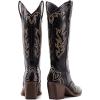 imageADAMUMU Womens Wide Calf Cowboy Boots Classic WesternStyle Cowboys Boots for Women Pointed Toe Womens Cowgirl Boots with Chunky Heel NonSlip Sole for Adding Timeless Elegance to Your WardrobeBlack02