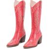 imageADAMUMU Womens Wide Calf Cowboy Boots Classic WesternStyle Cowboys Boots for Women Pointed Toe Womens Cowgirl Boots with Chunky Heel NonSlip Sole for Adding Timeless Elegance to Your WardrobeRed