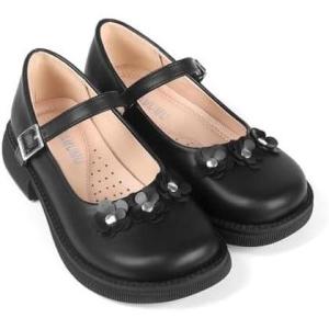 imageADAMUMU Little Girls Princess Shoes Glittler Dress Shoes for Gilrs Toddler Girl Heels for Christmas Parties and Holiday CelebrationsXy02flowerblack