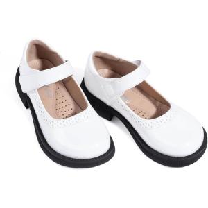 imageADAMUMU Little Girls Princess Shoes Glittler Dress Shoes for Gilrs Toddler Girl Heels for Christmas Parties and Holiday CelebrationsXy02white