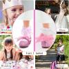 imageADAMUMU Girls Dress Shoes Princess Mary Jane Shoes Slip on Casual Toddler Girl Ballet Flats with Bowknot Flower Elastic Band in Party Wedding Dress Up CostumeGlitter Pink 8m