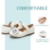 imageADAMUMU Toddler Dress Shoes Flower Girl Shoes for Weeding Cute Toddler Mary Jane Shoes Lace Flore Ballet Flat for Walking Jumping