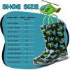 imageADAMUMU Toddler Kids Rain Boots Childrens Waterproof Rubber Shoes with EasyOn Handles Lightweight in Cartoon Patterns for Boys ampamp Girls