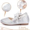 imageADAMUMU Girls Dress Shoes Princess Mary Jane Shoes Slip on Casual Toddler Girl Ballet Flats with Bowknot Flower Elastic Band in Party Wedding Dress Up CostumeGlitter Silver 105m